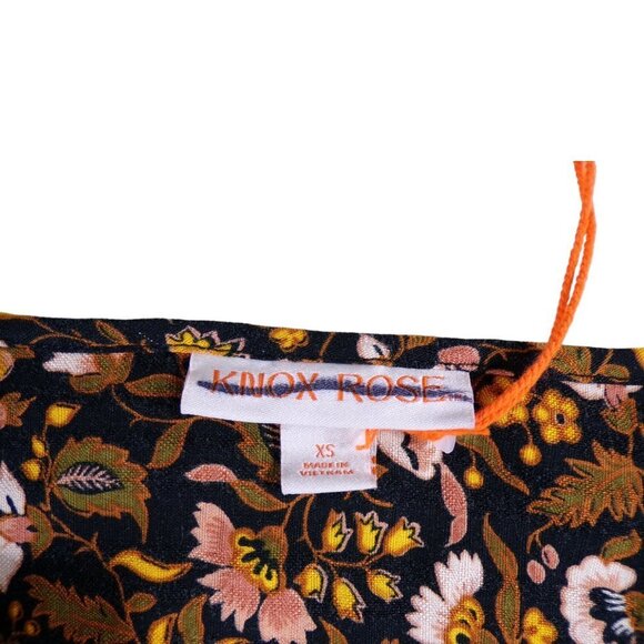 Knox Rose Black Long Sleeve Floral Top NWT Size XS #517 - Picture 10 of 14